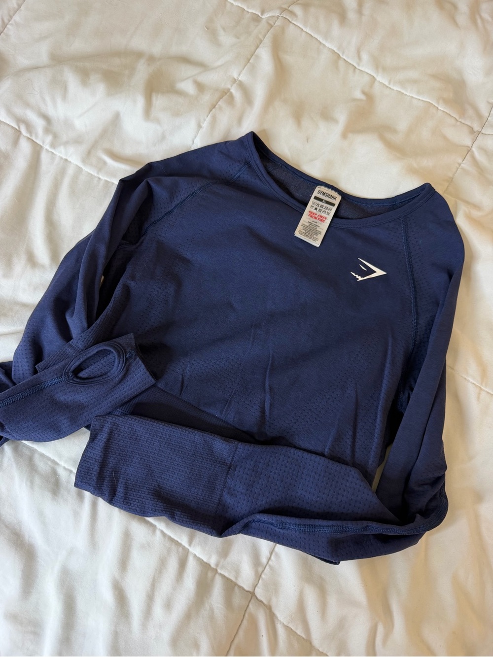 Gymshark Navy Blue Long Sleeve Training Top